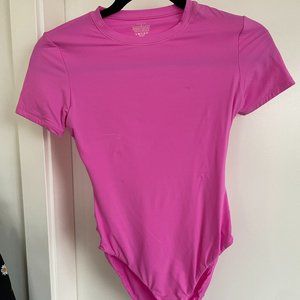 Skims Fits Everybody T-Shirt Bodysuit in Hot Pink